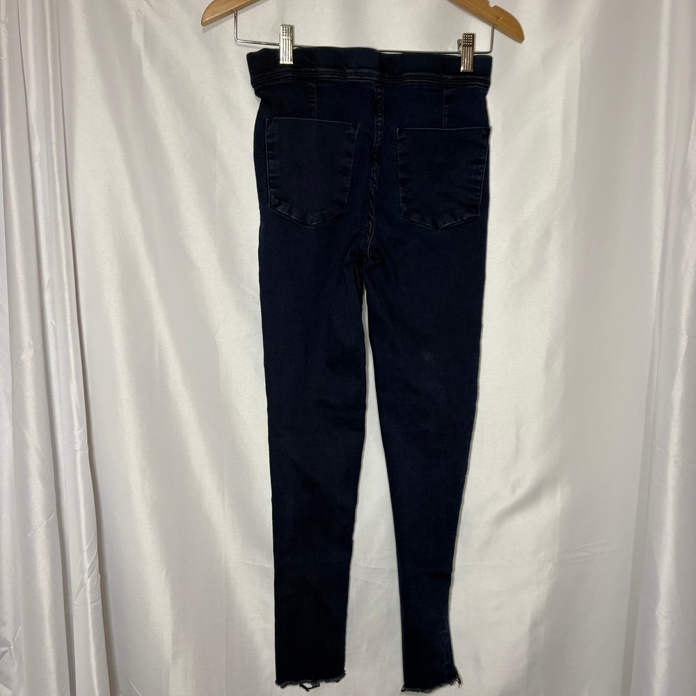 Free People High Rise Jegging Dark Wash Skinny Jeans Raw Hem Size 25 Blue Denim - Picture 3 of 6